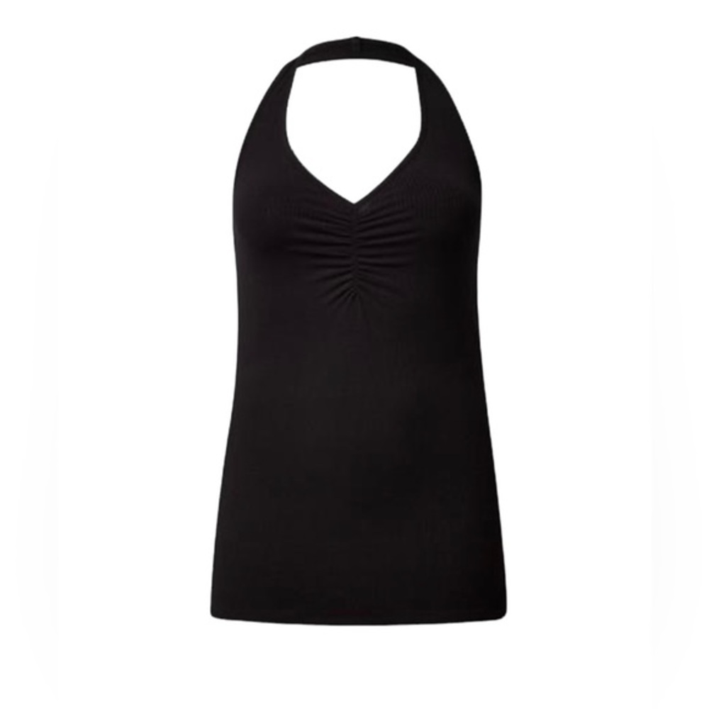 Torrid Everyday Rib V-Neck Halter Tank‎ top blouse black